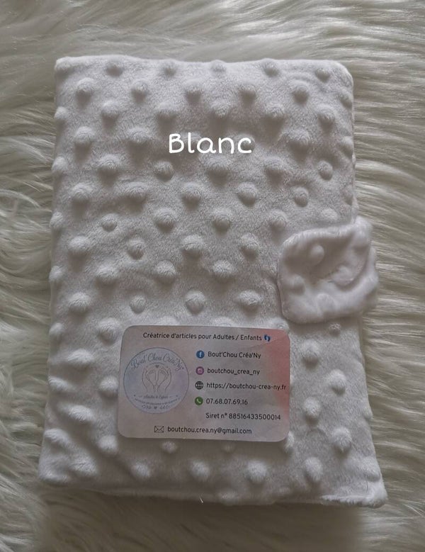 Protège carnet de santé minky Prénom Brodé
