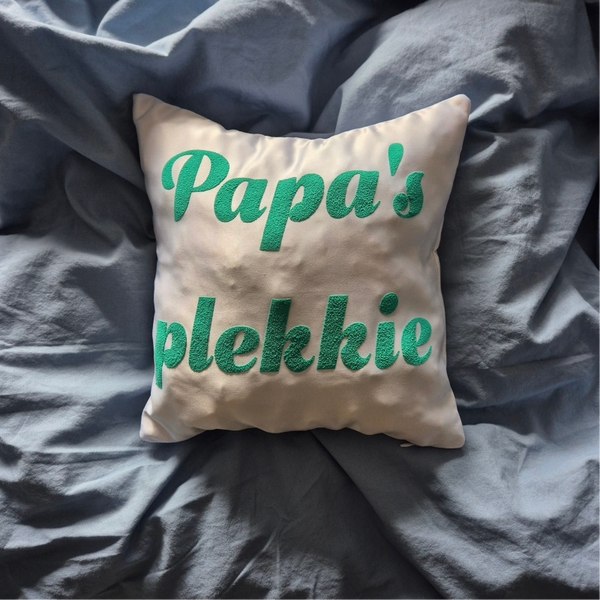 Kussentje 'Papa's plekkie'