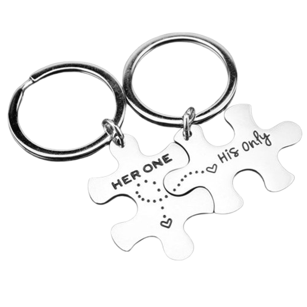 Her one His only koppel puzzelstukje Sleutelhanger