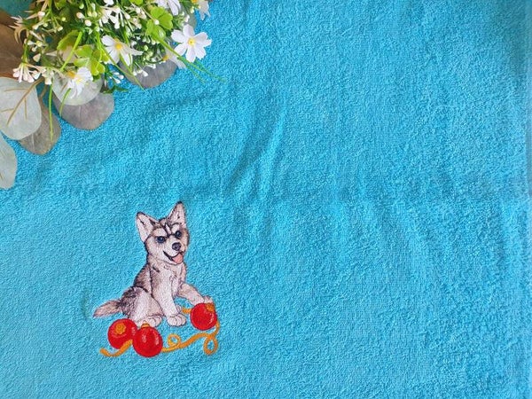 Handtuch "Husky X-Mas"