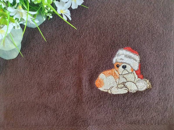 Gästehandtuch "X-mas Bulliwelpe"
