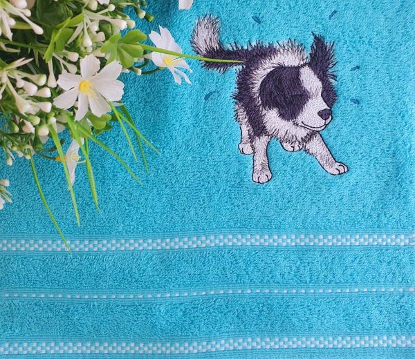 Gästehandtuch "Border Collie Welpe"