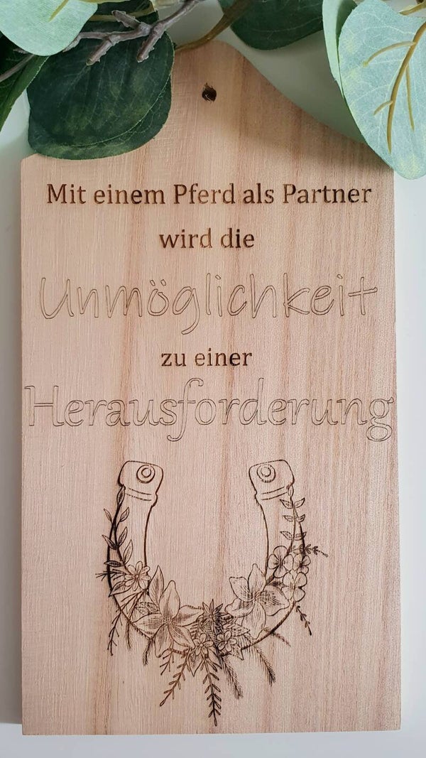 Holzschild "Herausforderung"