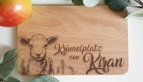Frühstücksbrett "Lamm-Krümelplatz"