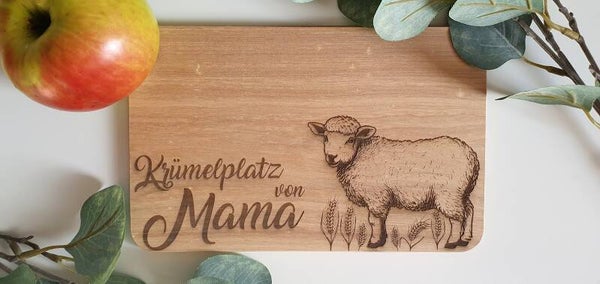 Frühstücksbrett "Schaf-Krümelplatz"