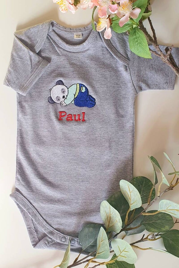 Babybody Panda mit Name