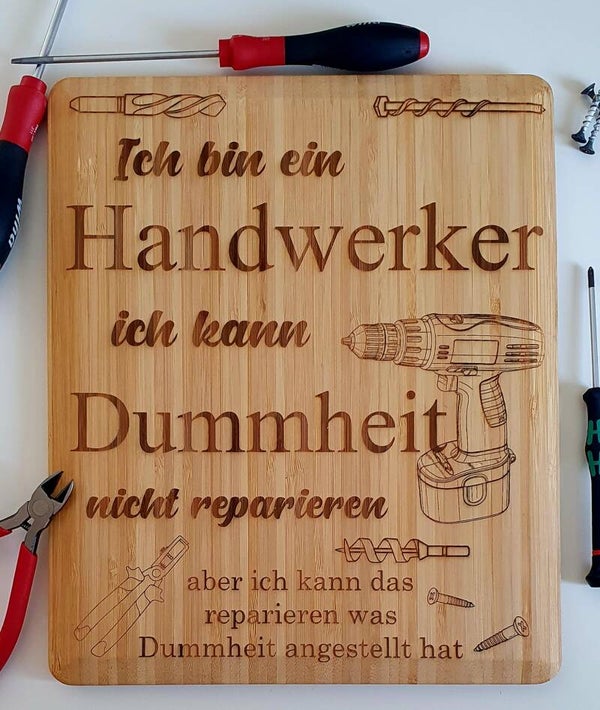 Holztafel "Handwerker"