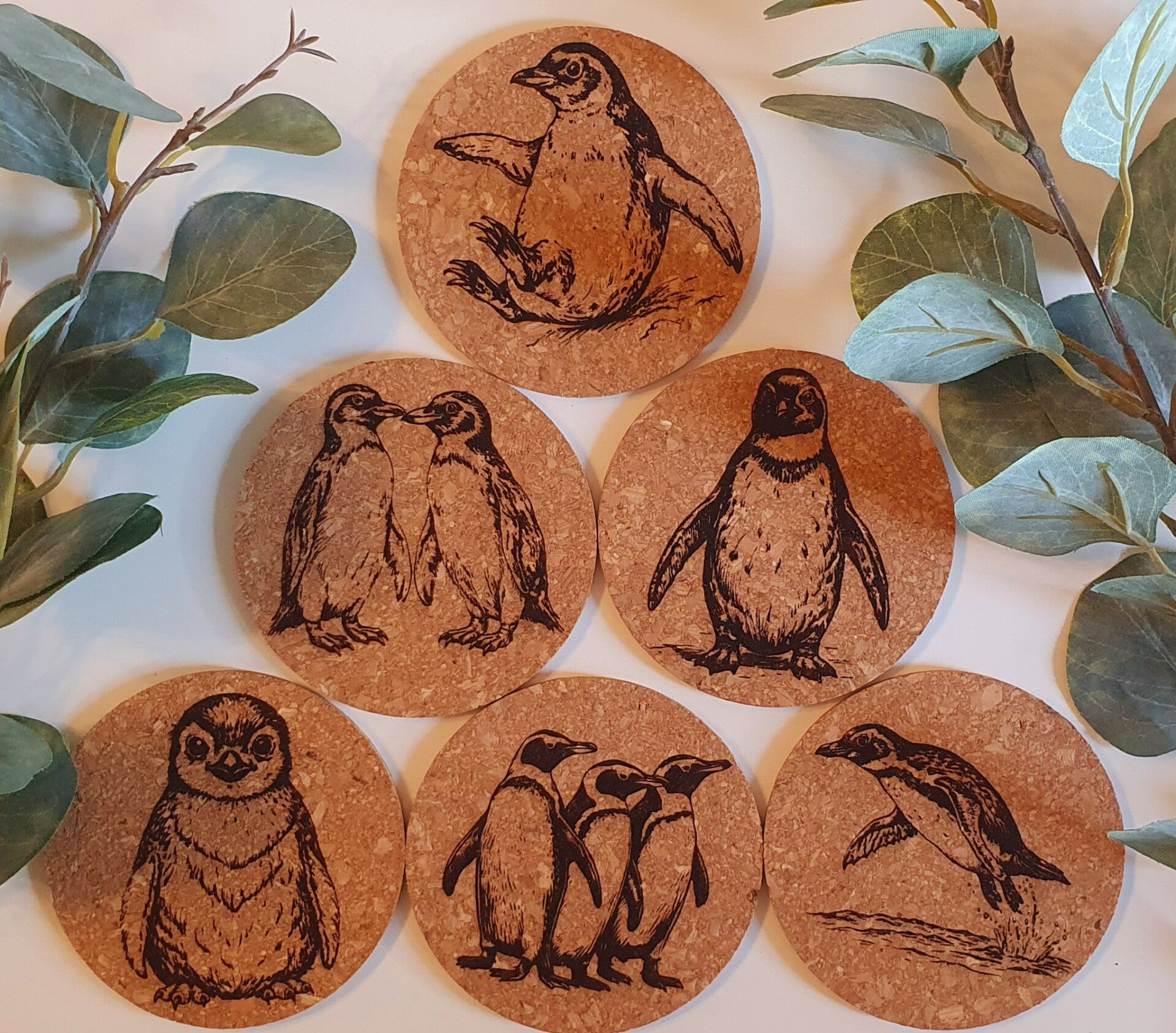 Tassenuntersetzer Pinguin-Set
