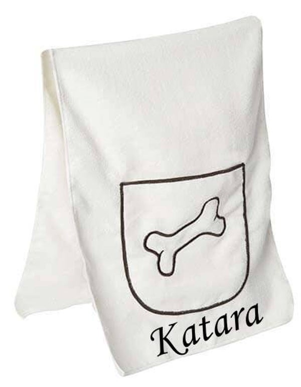 Microfaser Hundetuch inkl. Taschen+Name