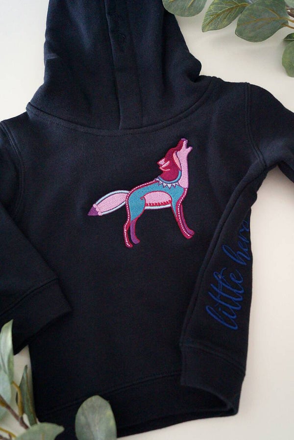 Babyhoodie Wolf (lila) "little hero"