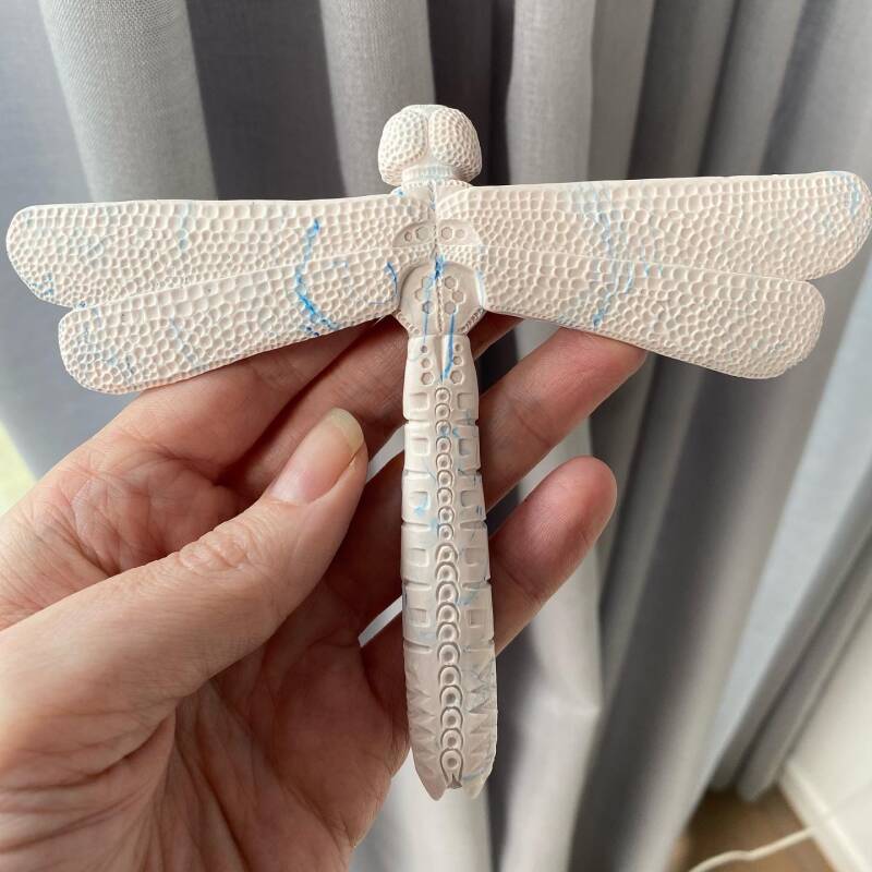 Dragonfly white blue