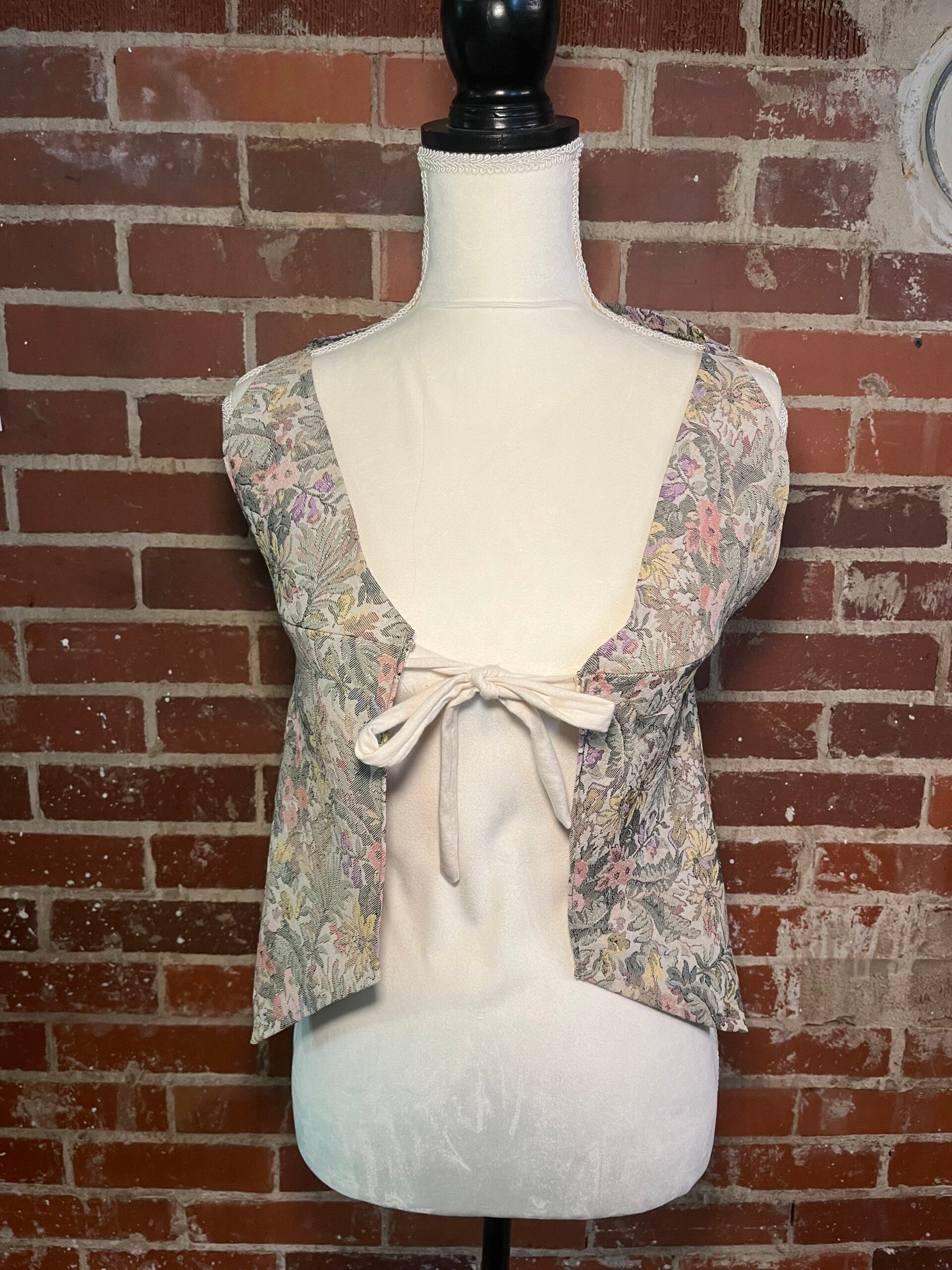 Upcycled Floral Napkin Vest