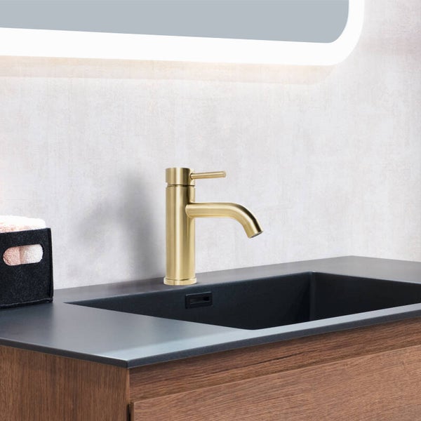 Prime Sanitair | Luxe Mengkraan – Geborsteld Messing (Goud) – Laag model