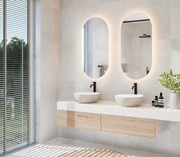 Prime Sanitair | Ovaal Badkamer spiegel | Condensvrij vlak | Dimbaar | 3 LED Standen | Eenvoudige Installatie | Anti corrosie