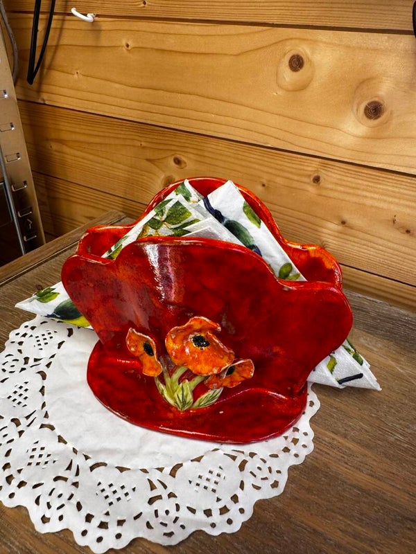 Grote servettenhouder bloemen