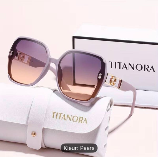 Mooie luxe stijlvolle zonnebril merk: Titanora kleur paars