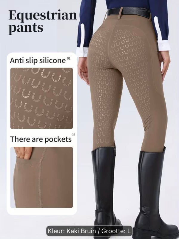 dames rijbroek maat L kleur Khaki