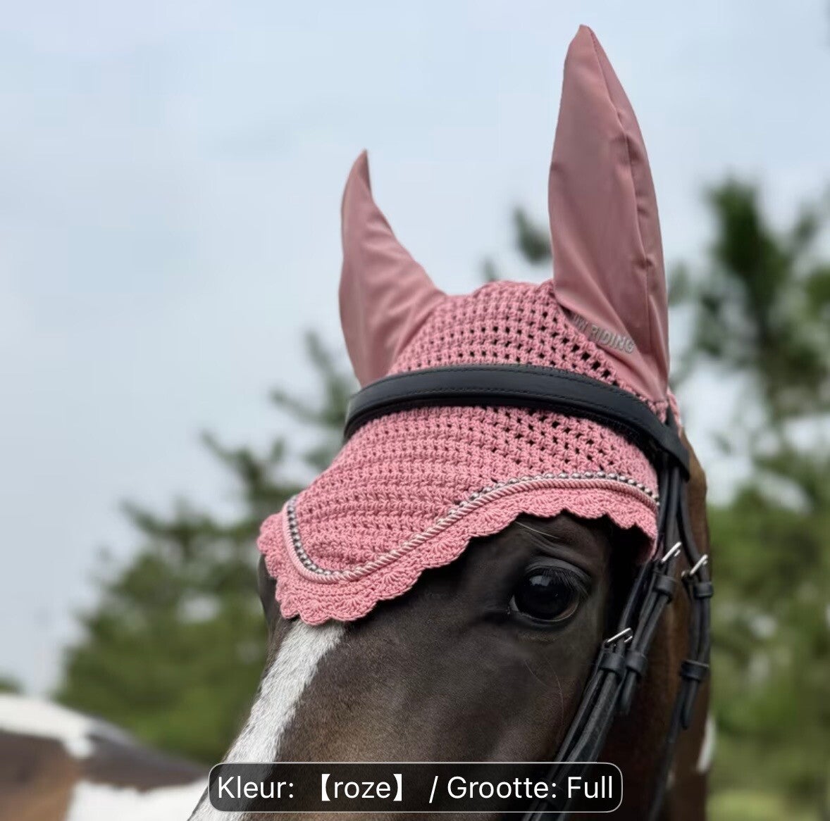 Innovatieve en ademende zachte paardenoorbeschermer kleur: Roze maat: Full