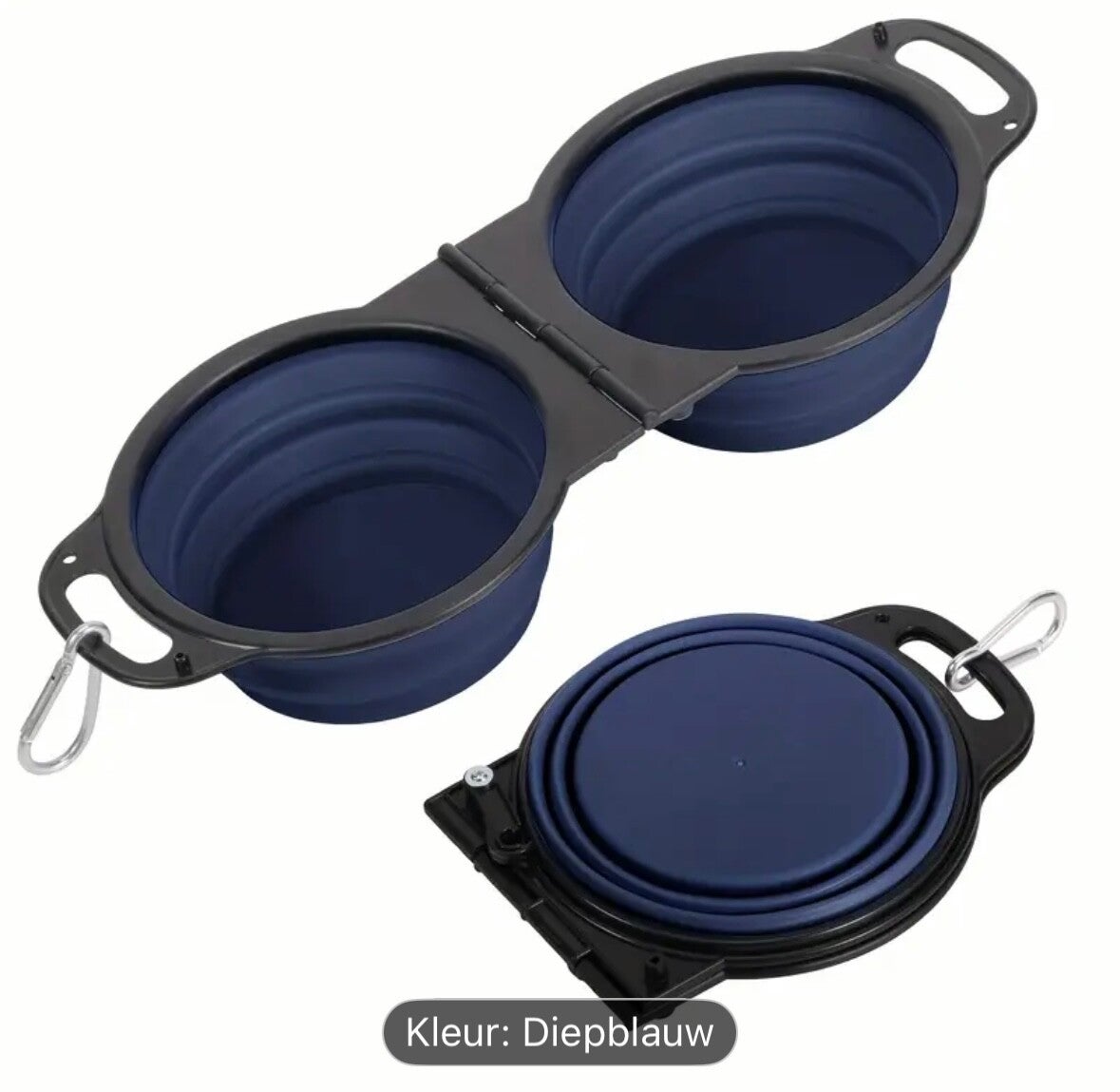 Opvouwbare Hondenbak voor Reizen, Draagbare Voer- en Waterkom - 350ml Inhoud (2-Pack), Compact Ontwerp voor Kleine tot Middelgrote Huisdieren