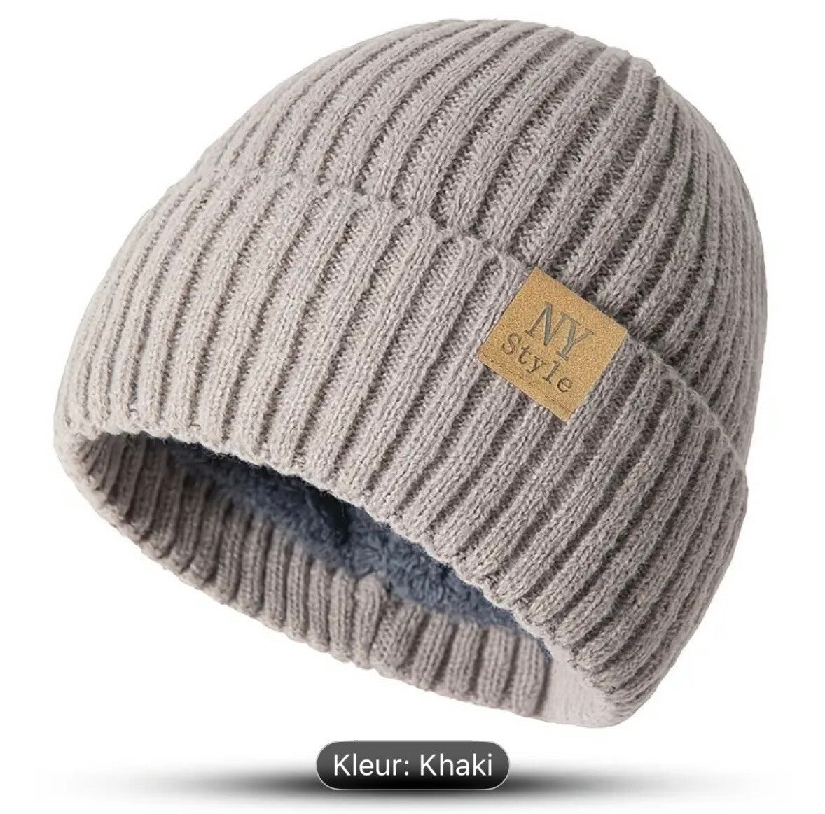 fleece gevoerde heren muts khaki merk: NY Style
