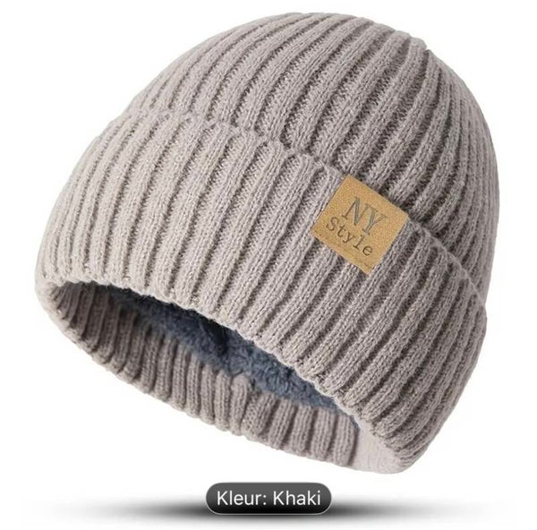 fleece gevoerde heren muts khaki merk: NY Style