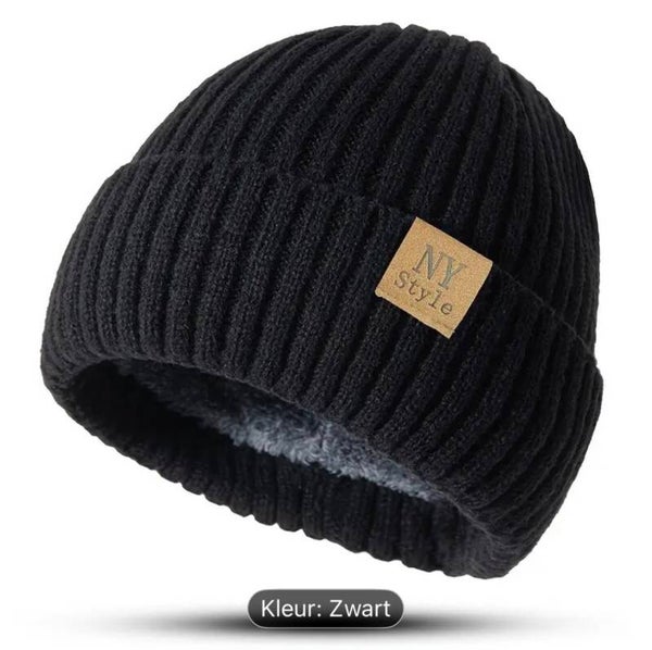 fleece gevoerde heren muts zwart merk: NY Style