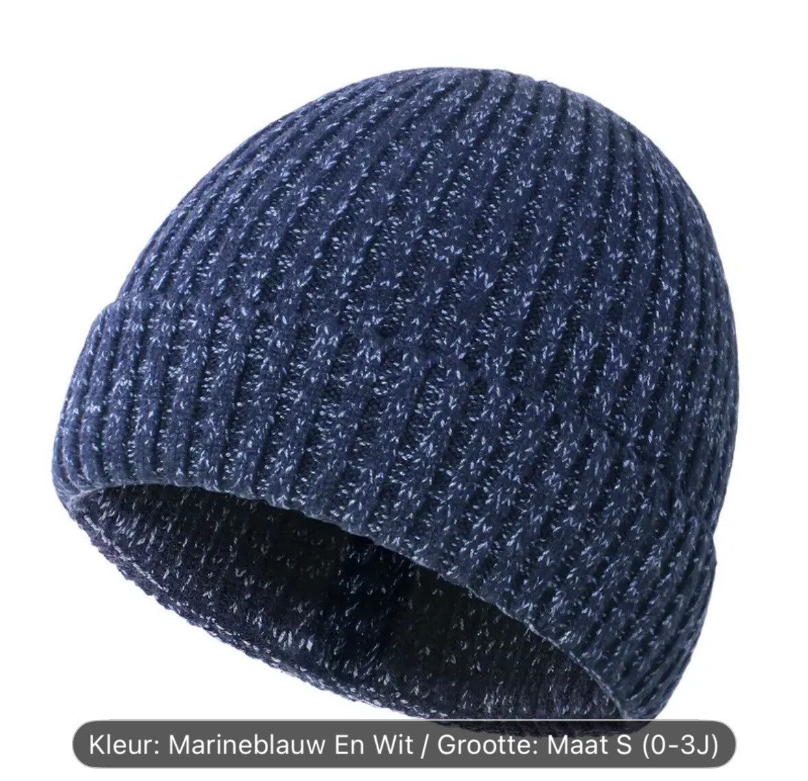 kinder winter muts donkerblauw maat s (0-3) jaar