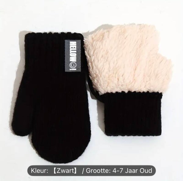 kinder winter wanten zwart 4-7 jaar