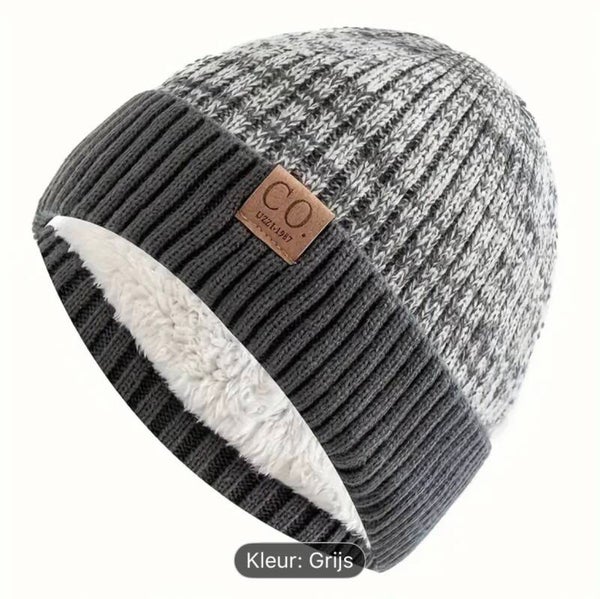 fleece gevoerde heren muts grijs/donkergrijs merk: CO