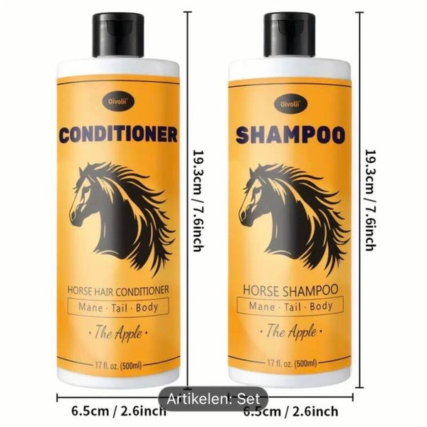 set van 2 Shampoo en Conditioner 500ML voor paarden