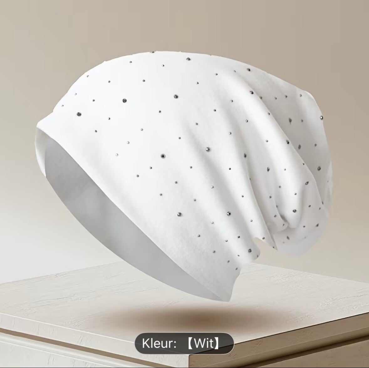 dames muts met strass kleur wit Maat: OneSize