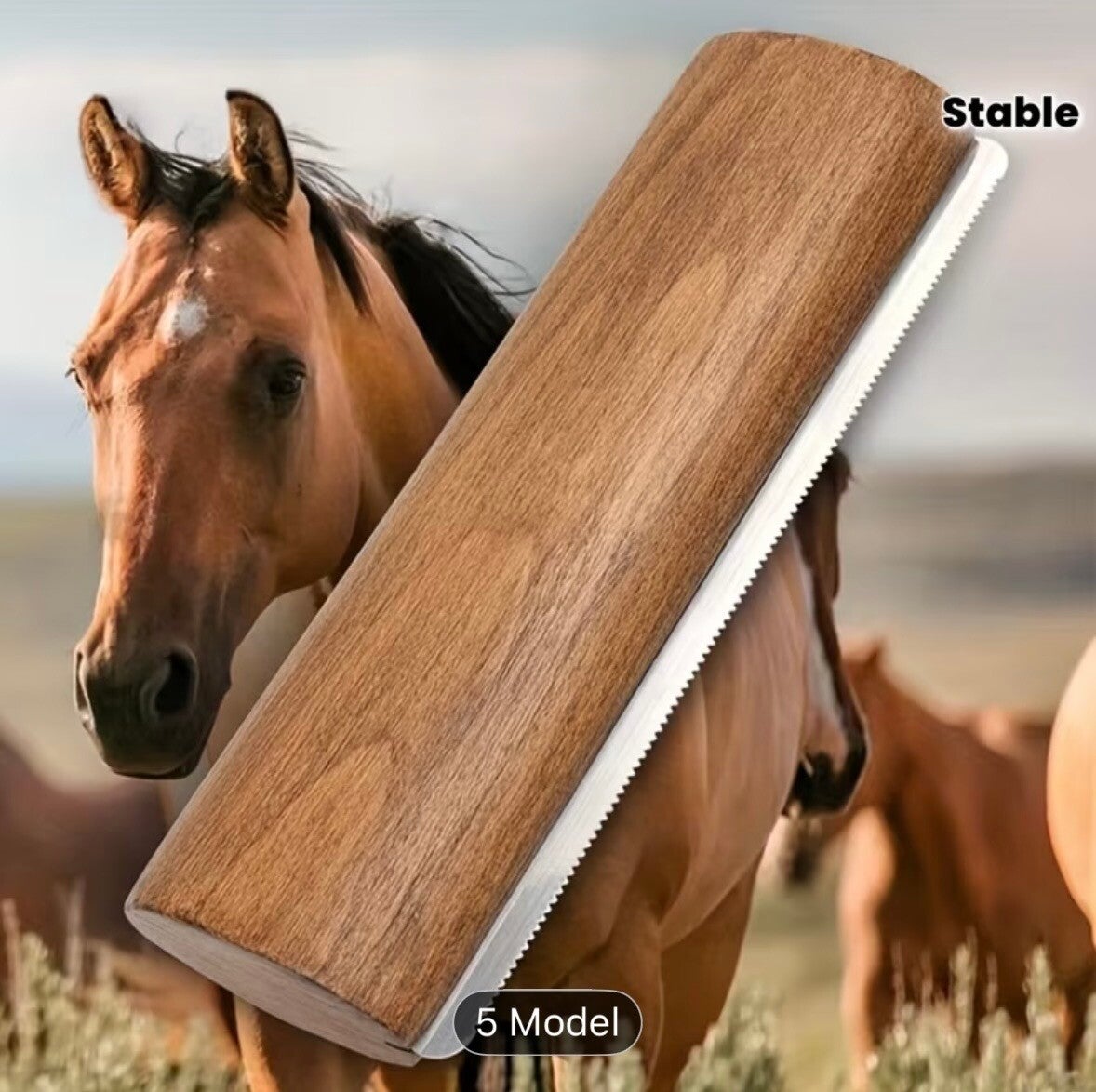 Houten Paarden borstel, Houten grooming Tool, Roestvrij Staal Tanden Bruidegom Borstel, Ergonomische Lange Handvat, Pijnloos Verwijderen Voor Kort & Lang Haar