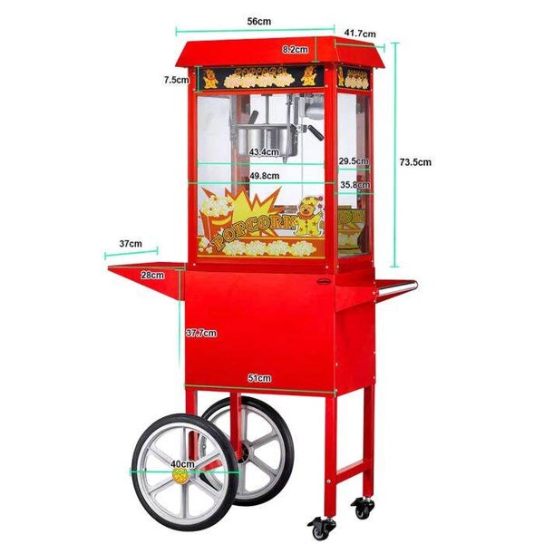 EVENT POPCORN MACHINE MED HJUL – PROFESSIONELL MODELL