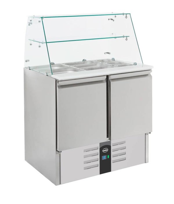 Saladette 2 Dörrar glasfron 90 cm