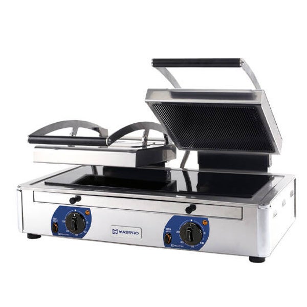 Klämgrill Dubbel keramisk Ribbat top