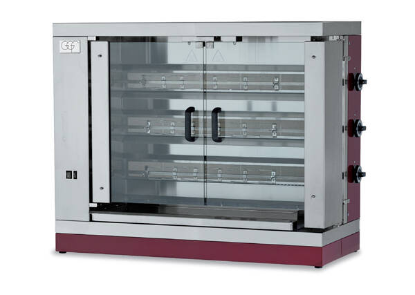 Gasdriven Kycklinggrill med Belysning – 3 Spett