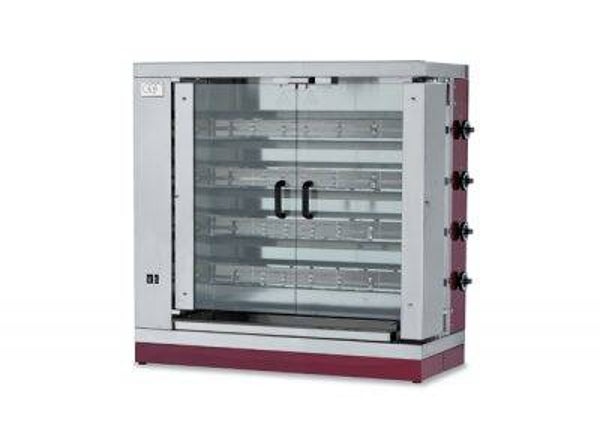 Gasdriven Kycklinggrill med Belysning – 4 Spett