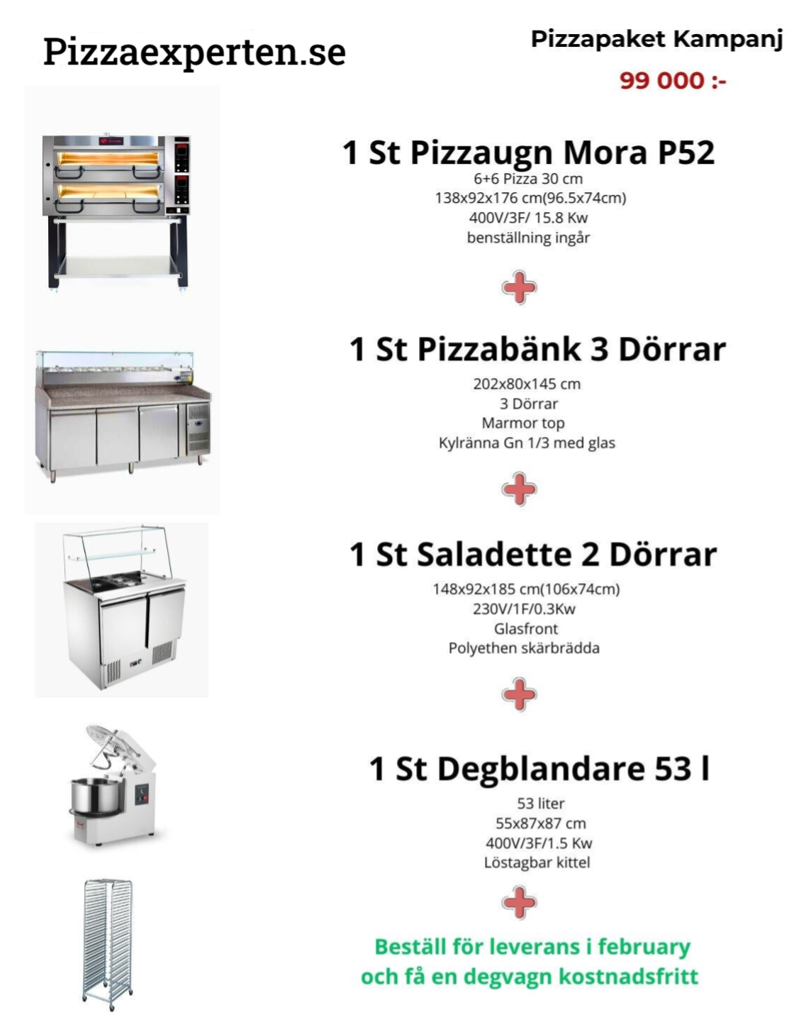 Pizzastartpaket  99000 kr