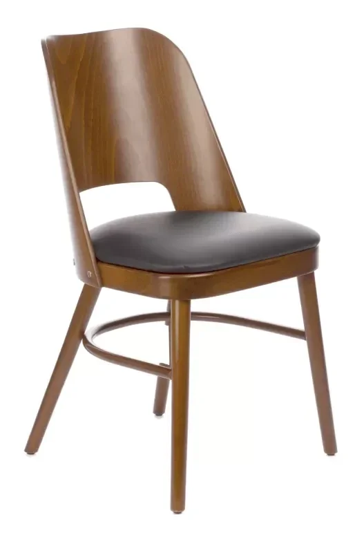 Stol Jessica valnöt svart konstläder