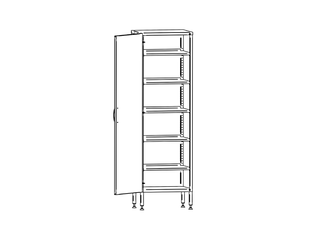 Städskåp rostfritt stål 60 x50 cm cm