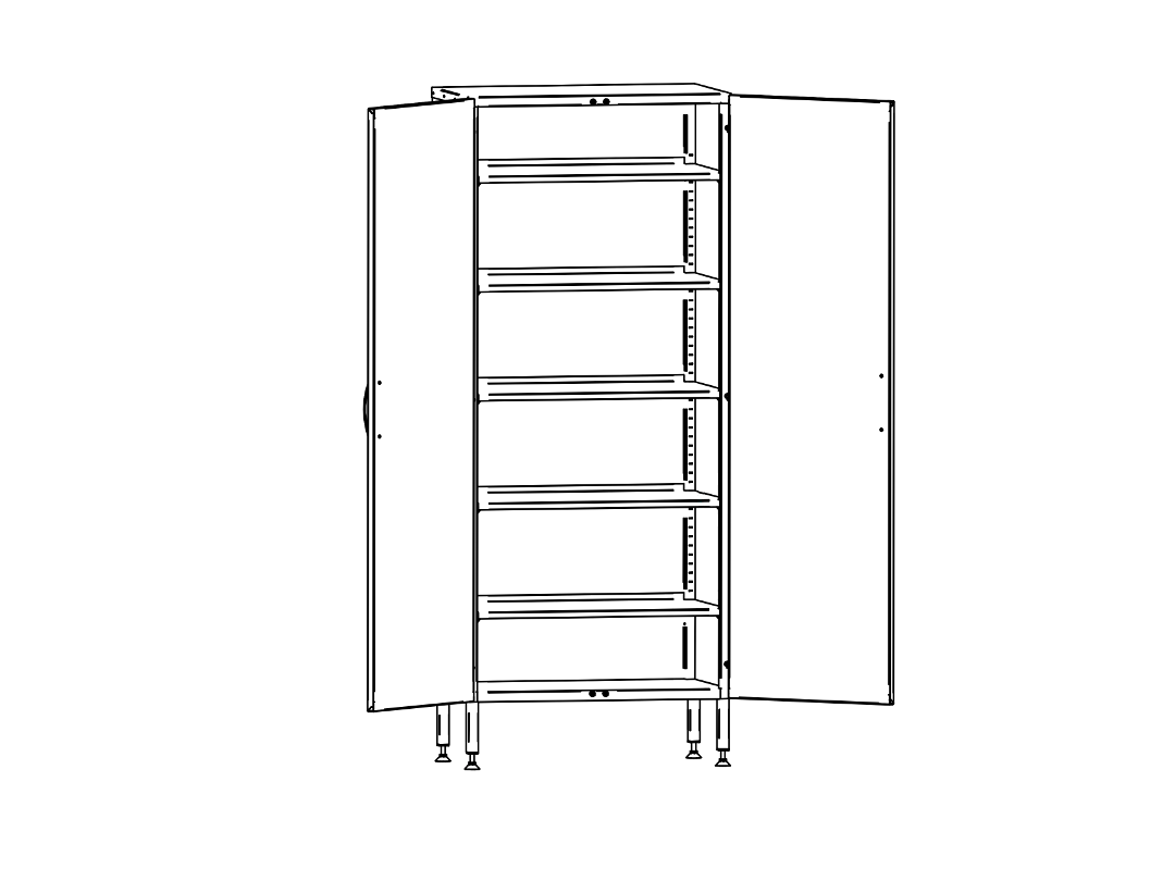 Städskåp i rostfritt stål 80x50 cm