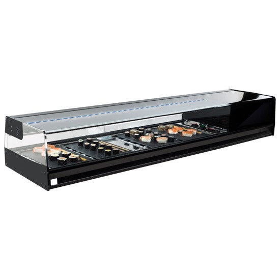 Sushi kylmonter med rak glasfront , plats för 4 × GN 1/3 h = 40 mm