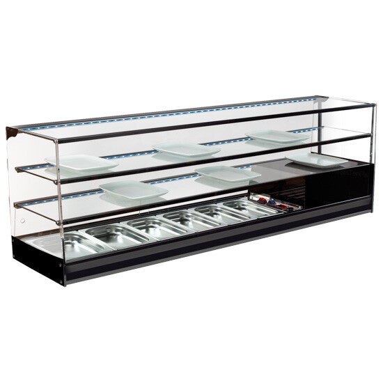Tapas kylmonter med rak glasfront och 2 glashyllor, plats för 6 × GN 1/3 h = 40 mm