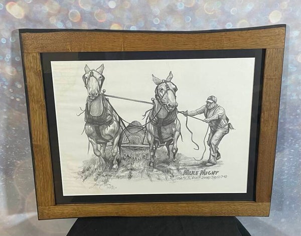 Joseph R. Vick – “Mule Might” – Limited Edition Framed Print (386/750, 2001, 12” x  16”)