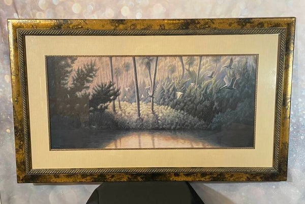 David Ambrose – Limited Edition “Florida Everglades Flight” (101/250) – Vintage Framed Print (24” x  45”)