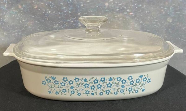 Rare CorningWare Blue Heather 1 1/2 Quart Casserole Dish with Lid (DC-1 1/2-B)