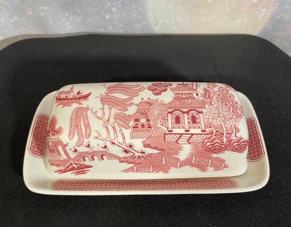 Churchill England Red Willow Butter Dish