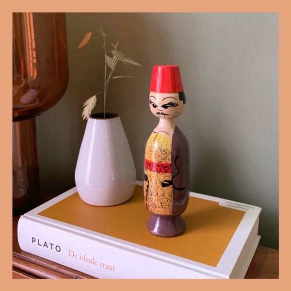 Houten Spindle Doll (vintage)