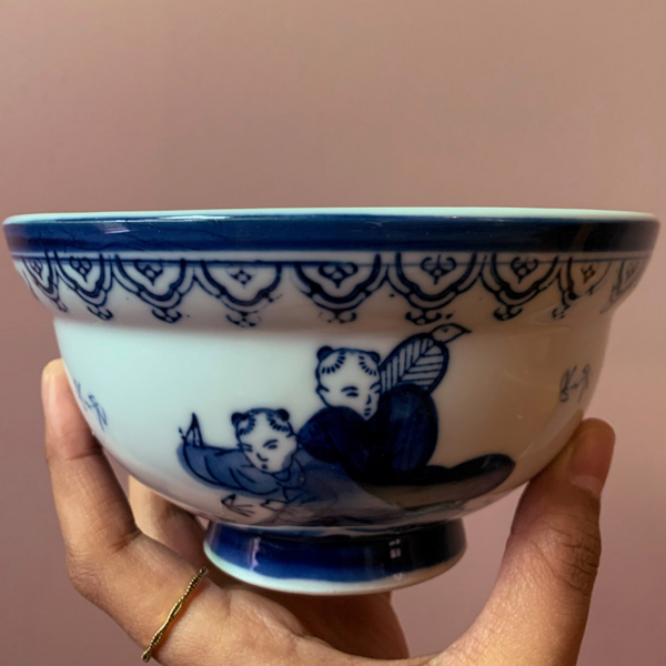 Vintage Japanse Porseleinen Rice Bowl