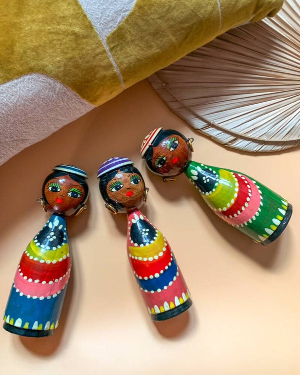 Vintage Houten Spindle Doll